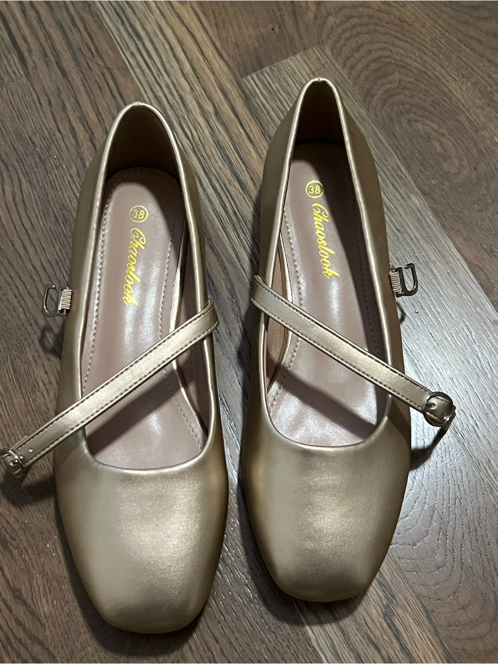 Chaus Metallic Gold Mary Jane Flats